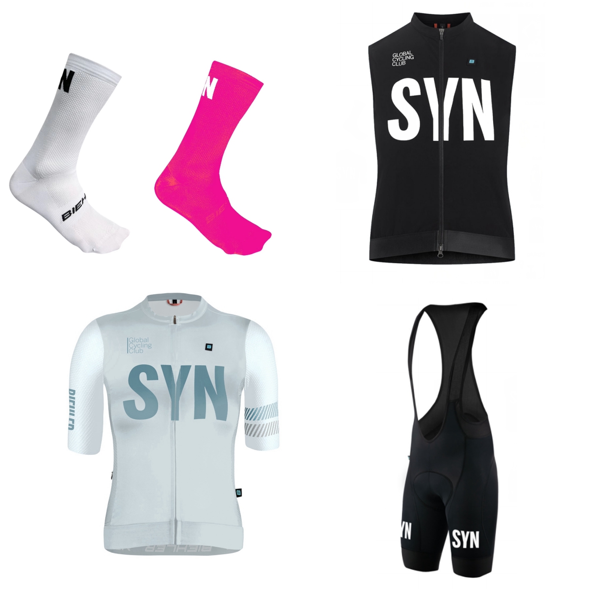 Cycling Community - SYN 여성용 반팔 흰색 사이클링 저지와