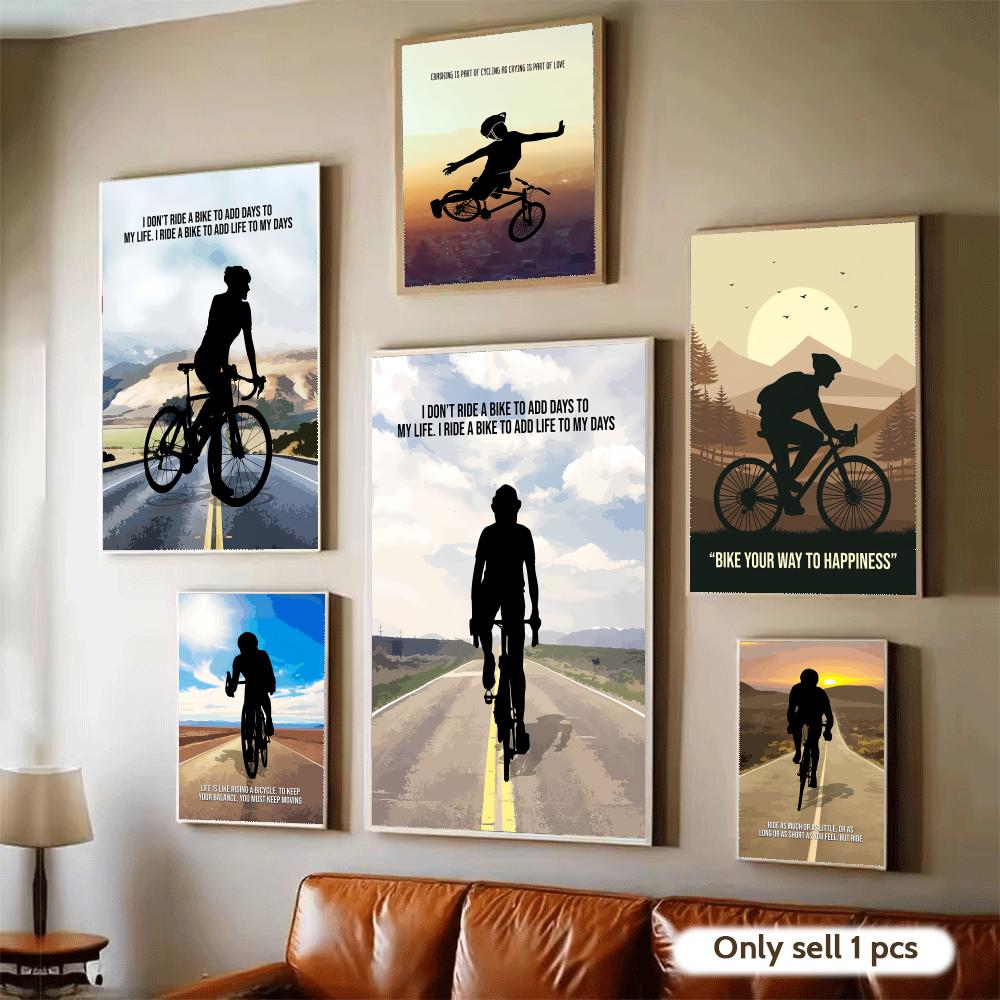 Cycling Quote - 사이클링 동기 부여 명언 아트 포스터,