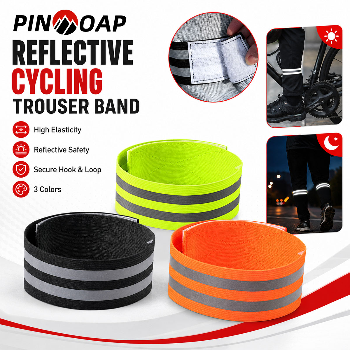 Cycling Commuter Pants - PINMOAP 1/2개 자전거 바지 다리 스트랩